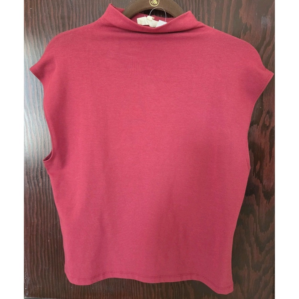 MADEWELL Women's Funnelneck Maroon Cropped Tank Top XL NWT Casual Trendy Chic